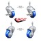 Service Caster 3.5 Inch Blue Polyurethane Swivel 10mm Threaded Stem Caster Brake SCC, 2PK TS20S3514-PPUB-BLUE-TLB-M1015-2-S-2 - alternate 2